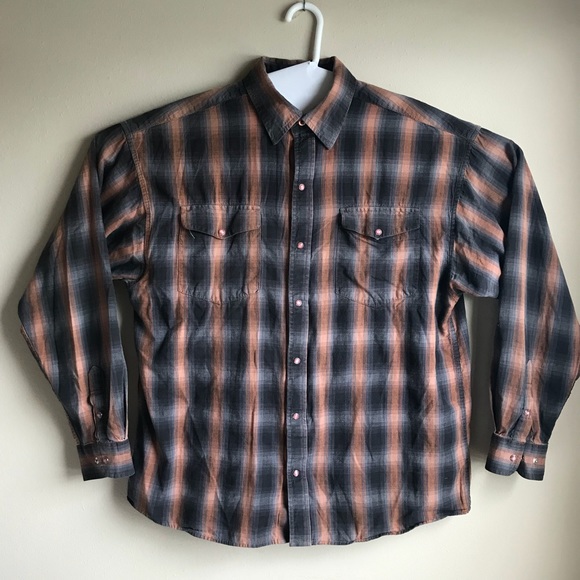 Panhandle Slim Pearl snap Plaid Buttonup shirt  XL - Picture 1 of 5